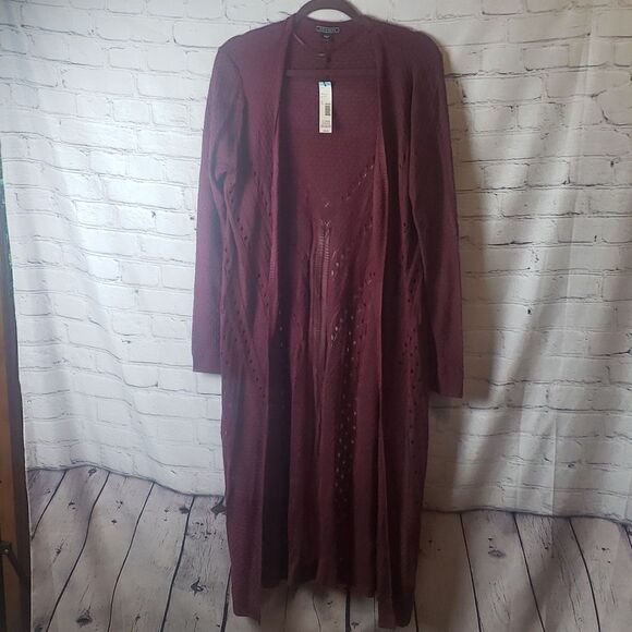 💜NWT Metaphor Maroon Sweater Jacket - Picture 3 of 6